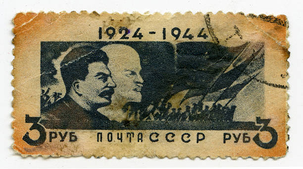 Lenin and Stalin  Postage stamps printed in USSR shows "Lenin and Stalin" , circa 1944 vladimir lenin photos stock pictures, royalty-free photos & images