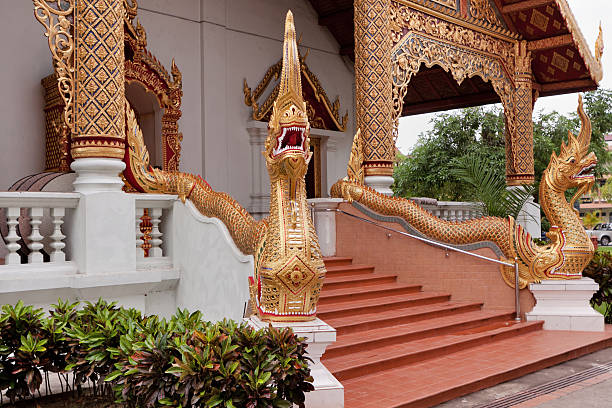 Stairs at Wat Phra Sing in Chiang Mai; Thailand