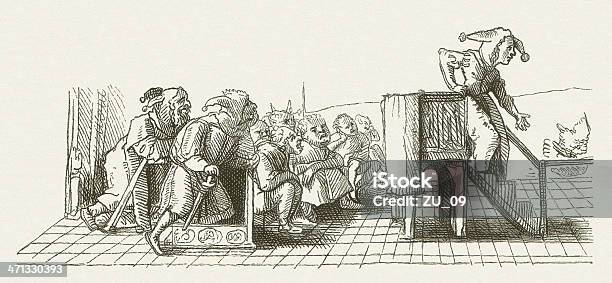Praise Of Folly By Hans Holbein Wood Engraving Published 1881 Stock Illustration - Download Image Now