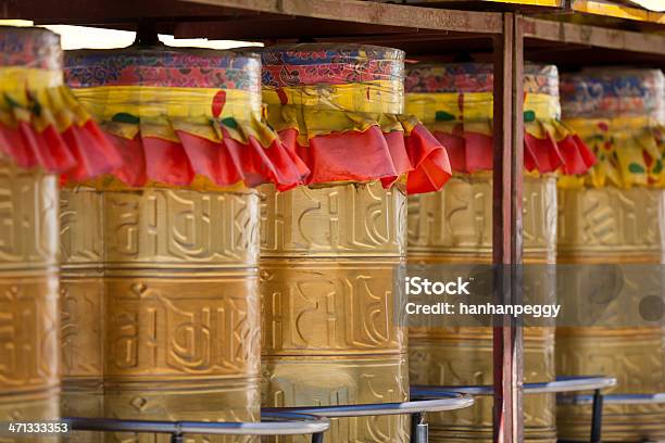 Tibetan Prayer Wheels Stock Photo - Download Image Now - Ancient, Asia, Bronze - Alloy