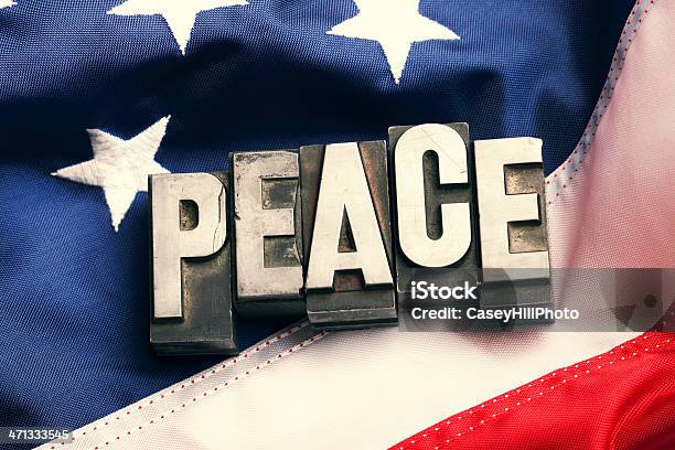 Peace Stockfoto und mehr Bilder von Alphabet - Alphabet, Amerikanische Flagge, Blau