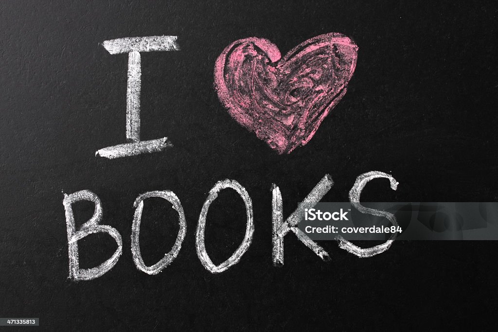 Me encanta los libros de texto de tiza - Foto de stock de Amor - Sentimiento libre de derechos