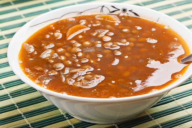 lentilha sopa - green lentil imagens e fotografias de stock