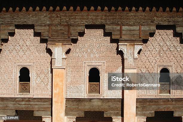 Ali Ben Youssuf Koranschule Fassade In Marrakesch Horizontal Stockfoto und mehr Bilder von Afrika