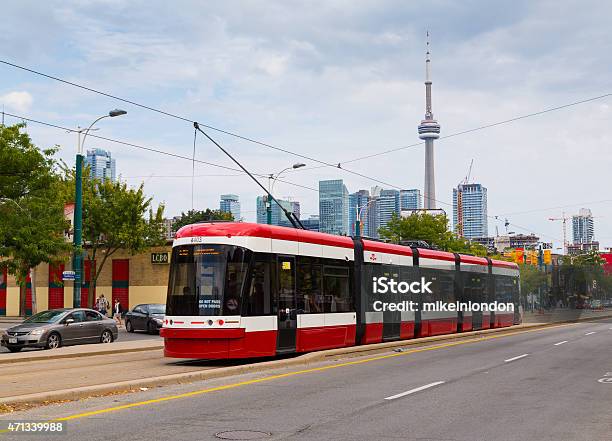Toronto New Streetcars Stock Photo - Download Image Now - Cable Car, Toronto, Side View