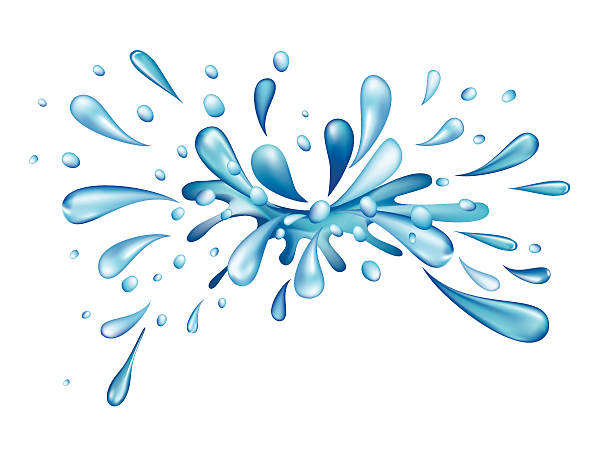 illustrations, cliparts, dessins animés et icônes de bleu éclaboussures d'eau vive  - splashing water liquid spraying