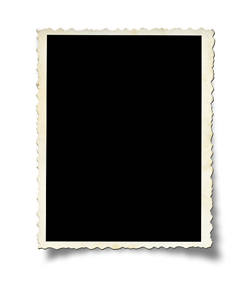 A white photo frame on a white wall Old photo 20th century style photos stock pictures, royalty-free photos & images