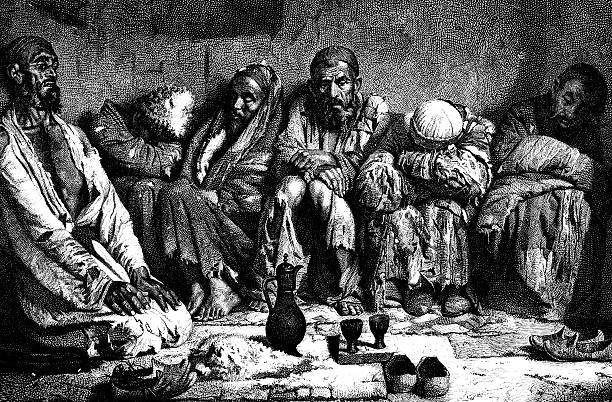 портрет лица из южной части-востоке россии - opium stock illustrations