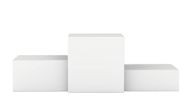 istock Isolated White pedestal. Winners podium. 3d render 471343906