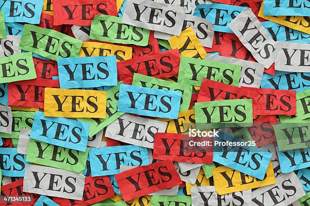 Yes Stock Photo - Download Image Now - Yes - Single Word, Single Word, Large Group Of Objects