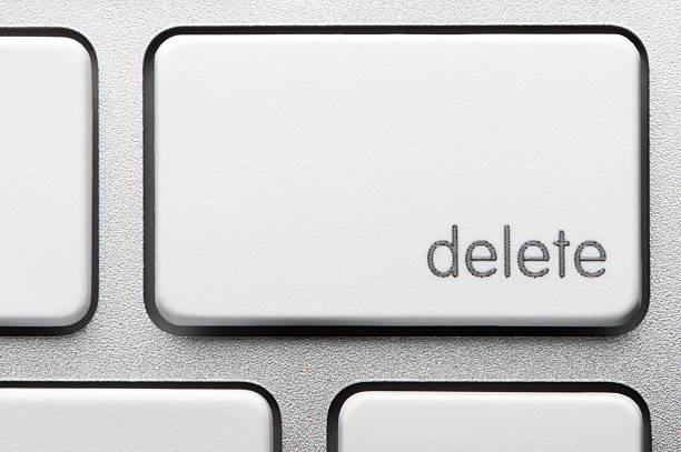 clavier d'ordinateur touche delete - deleting photos et images de collection