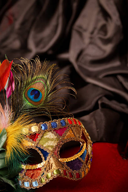 máscara de carnaval - mardi gras carnival peacock mask - fotografias e filmes do acervo