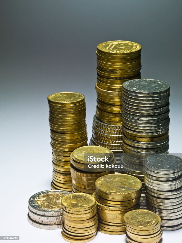 Stacked coins Bank - Financial Building Stock Photo