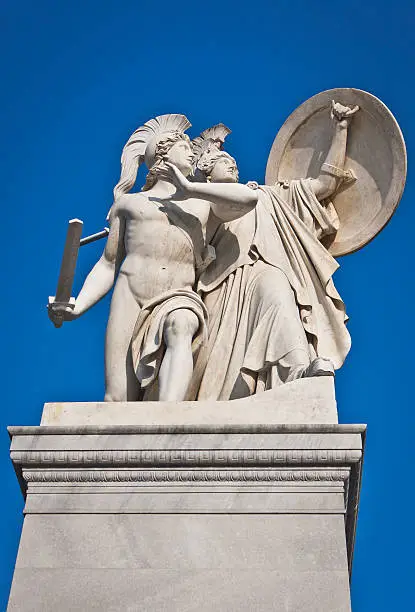 "Athena protects the young hero" by Gustav Blaeser. Palace Bridge in Berlin, Germany.