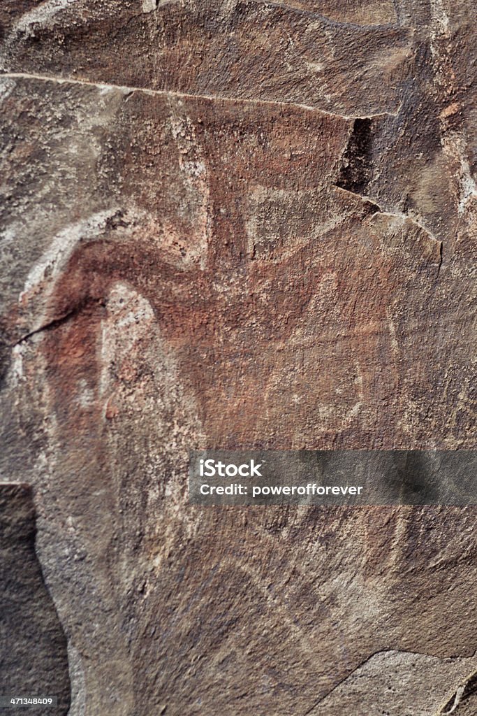 Birdmen Felszeichnungen in Ana Kai Tangata-Easter Island - Lizenzfrei Alt Stock-Foto