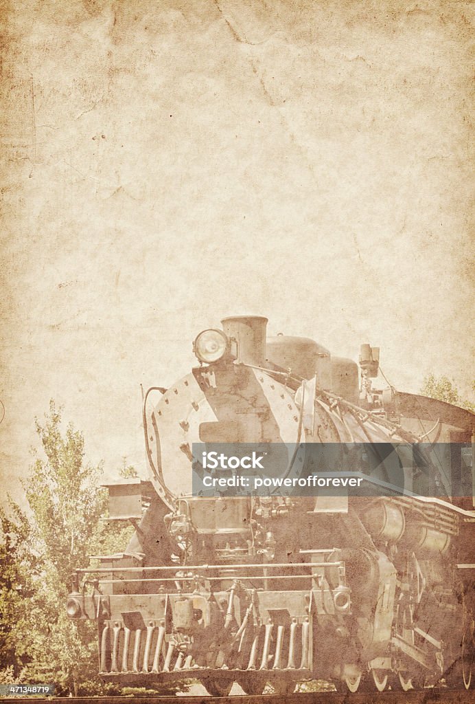 機関車にアンティーク紙 - カラー画像のロイヤリティフリーストックフォト