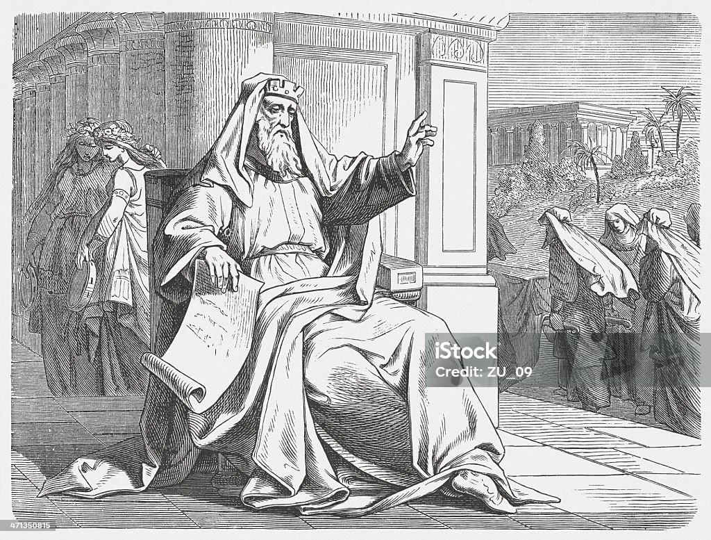 "King Solomon": "Alle ist einen!" (Ecclesiastes 2 - Lizenzfrei Salomo - Biblische Figur Stock-Illustration