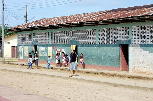 School Children In Huacaraico Peru stock photo