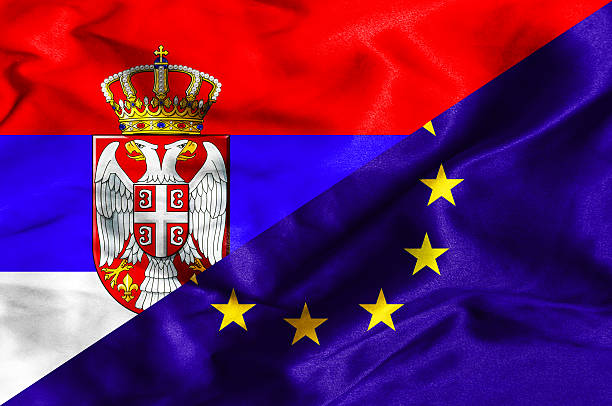 istock Serbian and Europe Union flag 471351242