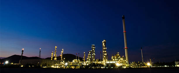 istock Petrochemical industry on sunset dark blue sky. 471351383