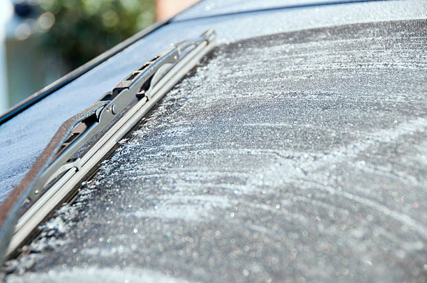 Frozen windshield Windshield wiper frozen to car windshield windshield wiper snow stock pictures, royalty-free photos & images