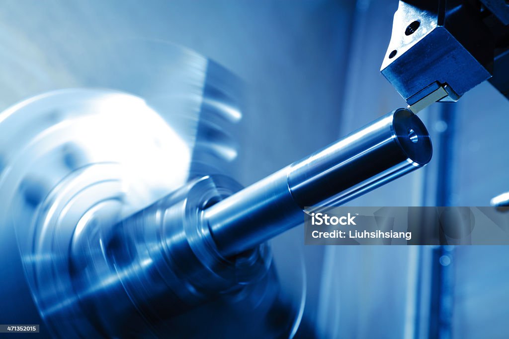 CNC lathe processing CNC lathe processing. Accuracy Stock Photo