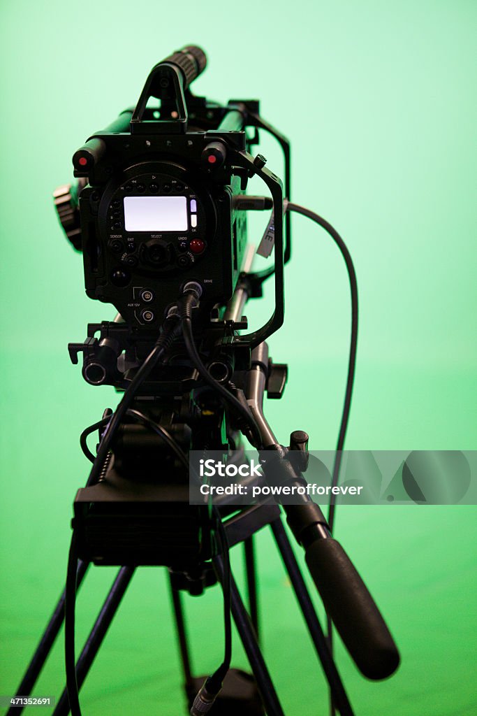 Caméra de télévision sur écran vert en arrière-plan - Photo de Décor de cinéma libre de droits