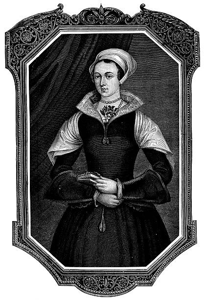 Lady Jane Grey Engraving From 1876 Of Lady Jane Grey Known As The "Nine Days, Queen" Because She Was The Queen Of England For Only Nine Days Before Being Executed In 1554. lady jane grey stock illustrations