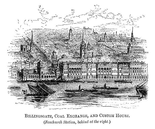 istock Billingsgate Market, Coal Exchange and Custom House, London (1871 engraving) 471354411