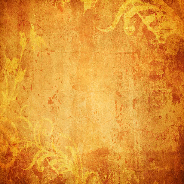 fondo floral grunge con espacio para texto - paper craft brown wrinkled fotografías e imágenes de stock