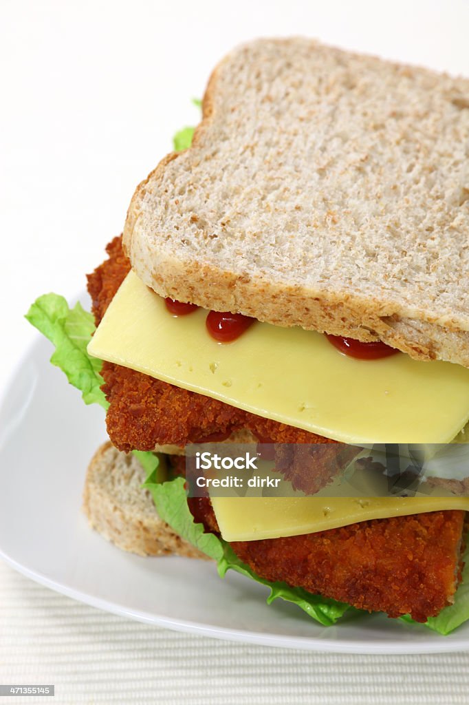 Schnitzel Sandwich - Lizenzfrei Brotsorte Stock-Foto