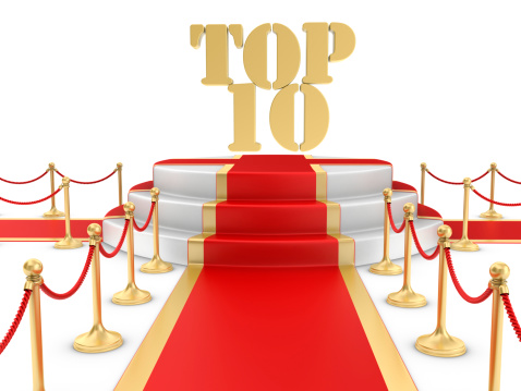 3d render. Red carpet to podium  isolated on a white background. 