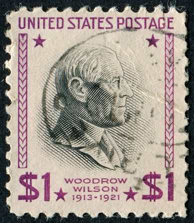 Richmond, Virginia, USA - February 16th, 2012: Cancelled Stamp From The United States Of America Featuring Woodrow Wilson Who Was The 28th President Of The United States.