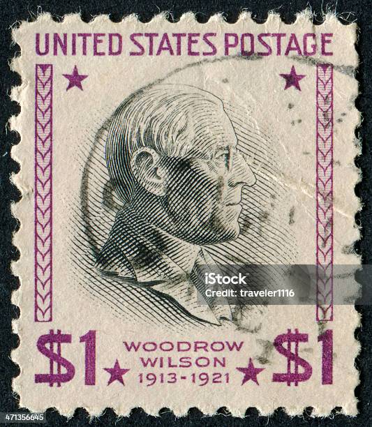 Woodrow Wilson Carimbo - Fotografias de stock e mais imagens de Woodrow Wilson - Woodrow Wilson, Adulto, Anterior