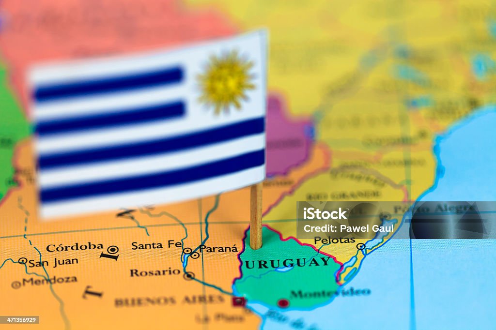 マップとフラグのウルグアイ - ウルグアイ国旗のロイヤリティフリーストックフォト