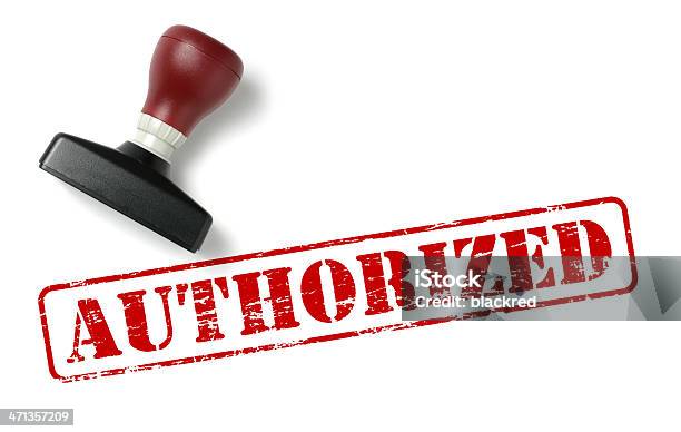 Authorized Rubber Stamp Stock Photo - Download Image Now - Permission - Concept, Rubber Stamp, Single Word