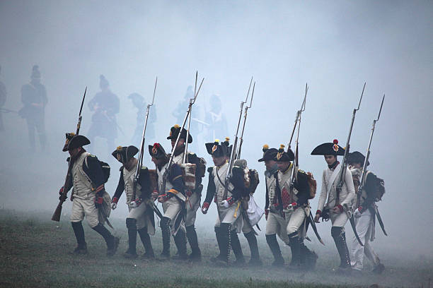 batalha de austerlitz (1805) encenação, república tcheca. - napoleon bonaparte - fotografias e filmes do acervo