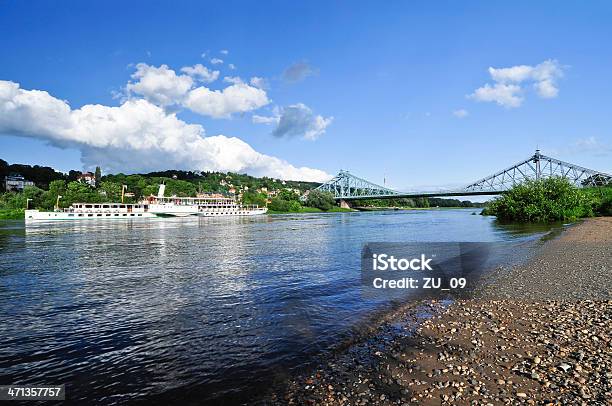 Dampfschiff Auf Der Brücke Blue Wunder Dresden Stockfoto und mehr Bilder von Elbtal - Elbtal, Dresden, Altertümlich