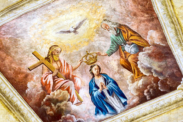 istock Coronation of Holy Mary in heaven 471358049