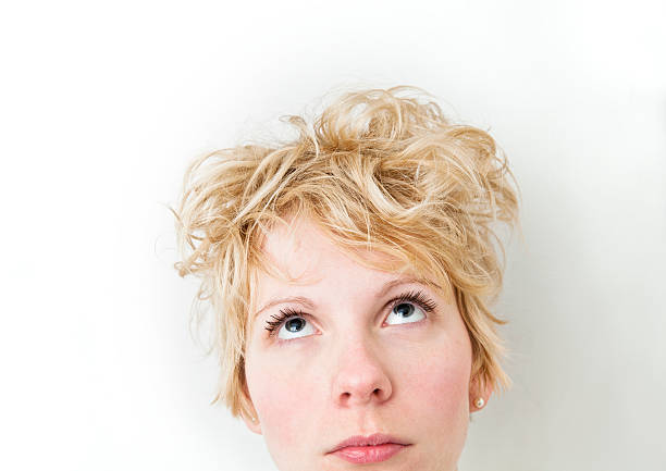 istock Blond Girl Looking Up - VERY Mixed Hairs !!! 471359021
