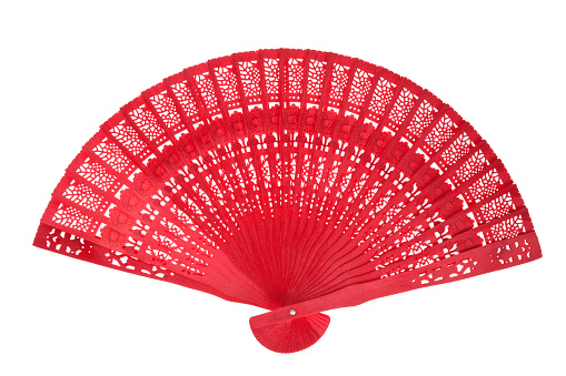 Wooden red fan