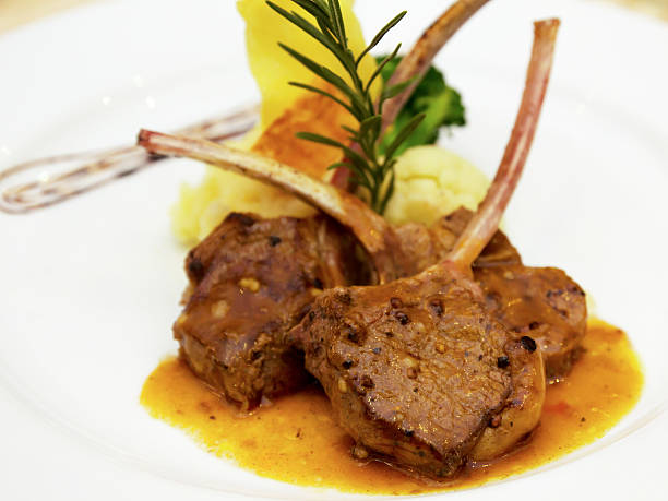 istock Lamb ribs in the plate 471359079