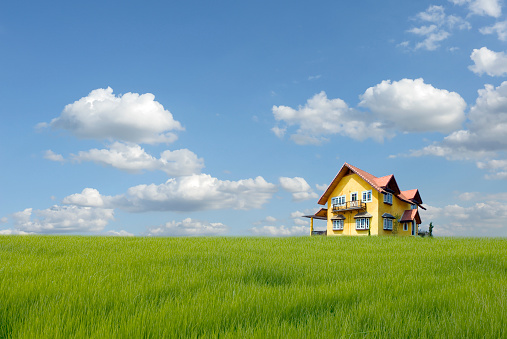 House on the grass field