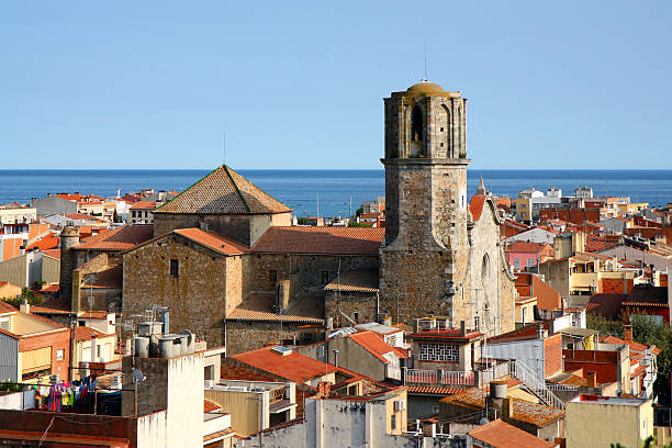 old town in malgrat de marzo, españa - maresme fotografías e imágenes de stock