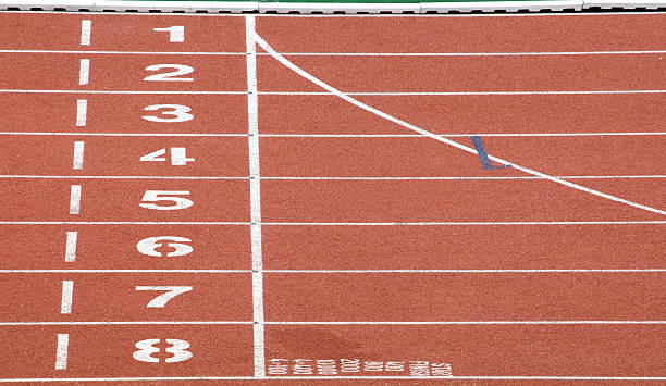 istock Start and Finish point of race track 471359599