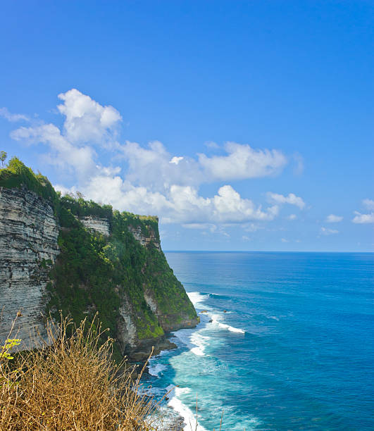 Cliff bank view from Uluwatu temple in Bali, Indonesia