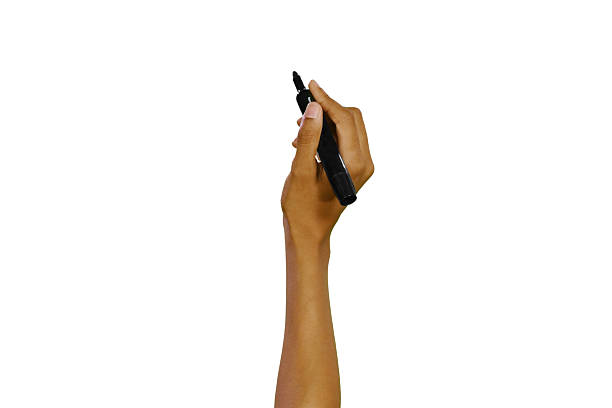 손으로 그리기 마커를 격리됨에 - sketching drawing human hand horizontal 뉴스 사진 이미지
