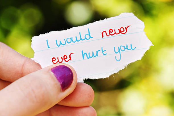 istock I would never ever hurt you promises this hand-drawn note 471360819