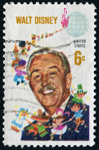 Richmond, Virginia, USA - March 8th, 2012:  Cancelled Stamp From The United States Featuring Walt Disney Known For Disney World And Many Disney Movies.