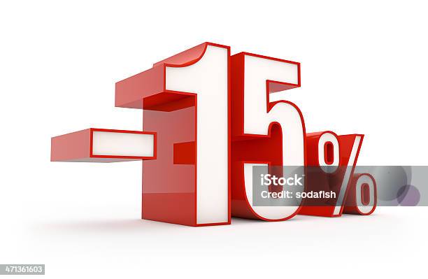 Fifteen Percent Discount Sale Series Stock Photo - Download Image Now - Cut Out, Horizontal, Information Symbol